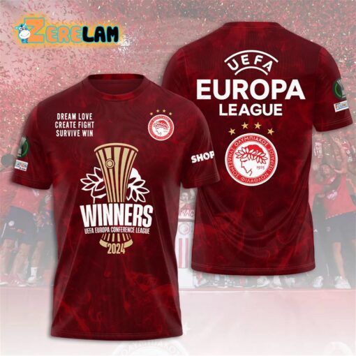 Olympiacos Winners Europa Conference League 2024 Shirt