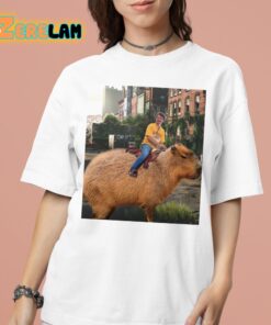 Pedro Pascal riding a Capybara in Last of Us Unisex Shirt 10 1