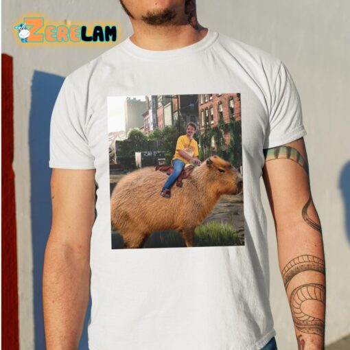 Pedro Pascal riding a Capybara in Last of Us Unisex Shirt