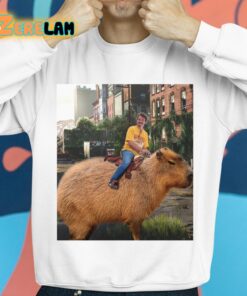 Pedro Pascal riding a Capybara in Last of Us Unisex Shirt 14 1