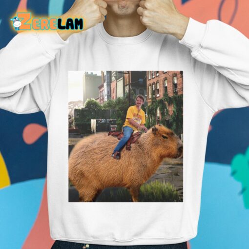 Pedro Pascal riding a Capybara in Last of Us Unisex Shirt