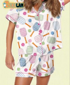 Pickleball Watercolor Satin Pajama Set 1