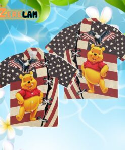 Pooh Bear 4th July US Flag Patriot Daywinnie The Pooh Hawaiian Shirt