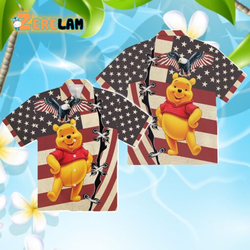 Pooh Bear 4th July US Flag Patriot Daywinnie The Pooh Hawaiian Shirt