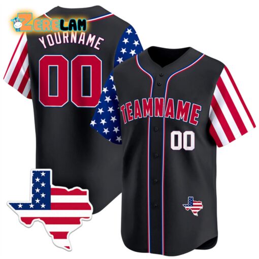 Texas Custom Teamname Patriotic Baseball Jersey