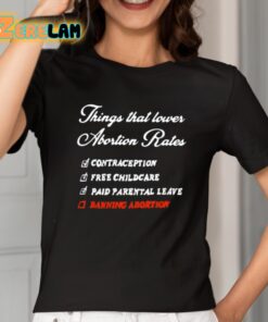 Things That Lower Abortion Rates Shirt 2 1