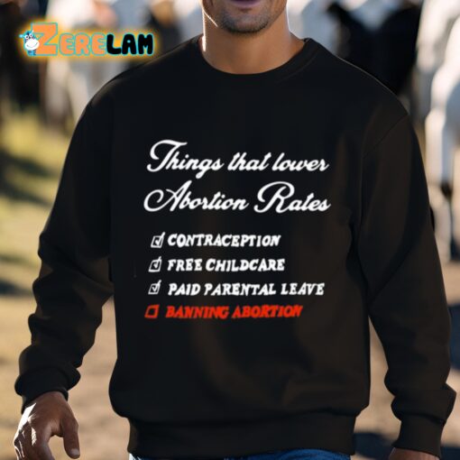 Things That Lower Abortion Rates Shirt