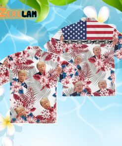 Trump Funny Photo Flower Tropical Floral Hawaiian Shirt