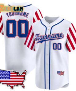 USA Custom Independence Day Color Baseball Jersey