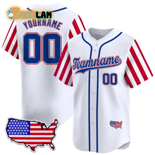 USA Custom Independence Day Color Baseball Jersey
