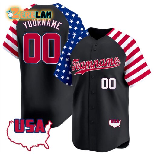 USA Custom Teamname Independence Day Alternate Baseball Jersey