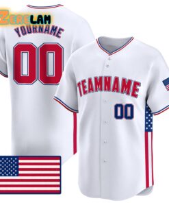 USA Flag Custom Teamname Independence Day Baseball Jersey
